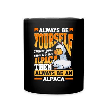 Alpacas Mammals LLamas Alpaca Funny - Full Colour Mug - black - Front