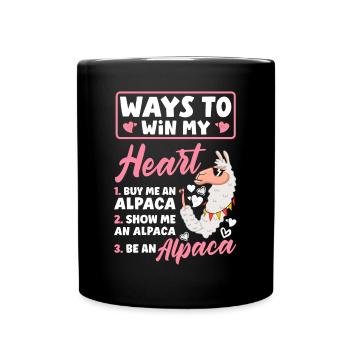 Alpagas Mammifères LLamas Alpaga Façons de gagner mon - Mug uni - noir - Devant