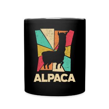 Alpagas Mammifères LLamas Silhouette d’Alpaga - Mug uni - noir - Devant