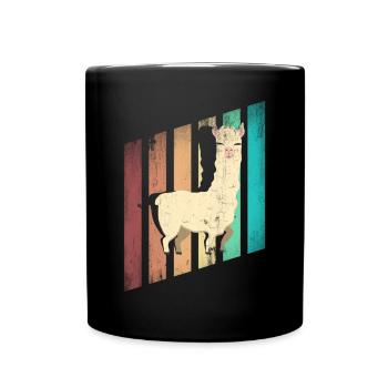 Alpagas LLamas Mammifères Alpaga Silhouette - Mug uni - noir - Devant