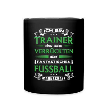 Trainer einer Fußball Mannschaft / Team Sport Ball - Tasse einfarbig - Schwarz - Vorne