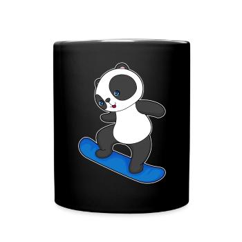 Panda Snowboarder Snowboard - Mug uni - noir - Devant