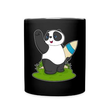 Été de planche de surf panda - Mug uni - noir - Devant