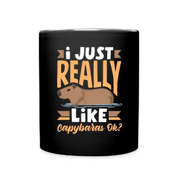 Capybara rongeur J’aime vraiment les capybars ok - Mug uni - noir - Devant