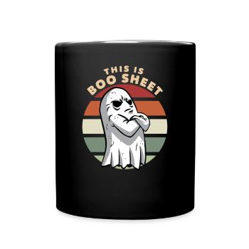 Dies ist Boo Blatt Ghost Halloween Boo Sheet - Tasse einfarbig - Schwarz - Vorne