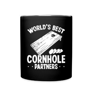 Cornhole Player Worlds Best Cornhole Partners Toss - Full Colour Mug - black - Front
