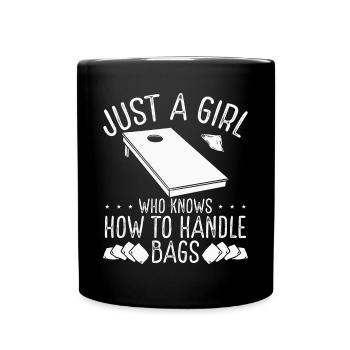 Cornhole Player Women Funny Tosser Drinking - Tasse einfarbig - Schwarz - Vorne