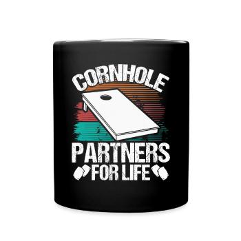 Cornhole Player Cornhole Partners for Life Toss - Full Colour Mug - black - Front
