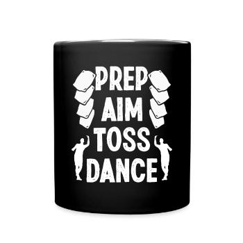 Cornhole Player Prep Aim Toss Dance Drinking Toss - Tasse einfarbig - Schwarz - Vorne