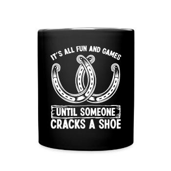 Horseshoe Pitching Game All Fun and Games Tosser - Tasse einfarbig - Schwarz - Vorne