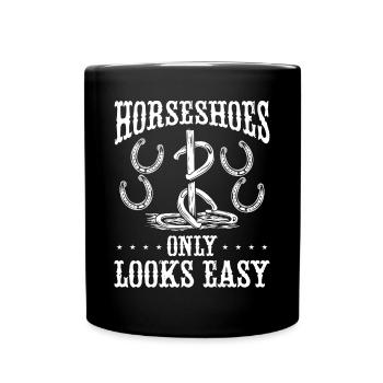 Horseshoe Pitching Game Only looks easy Tosser - Full Colour Mug - black - Front