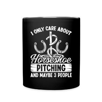 Horseshoe Pitching Game I only care about Tosser - Full Colour Mug - black - Front