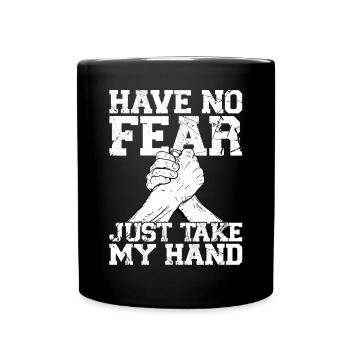 N’ayez pas peur Prends ma main - Bras de fer - Mug uni - noir - Devant