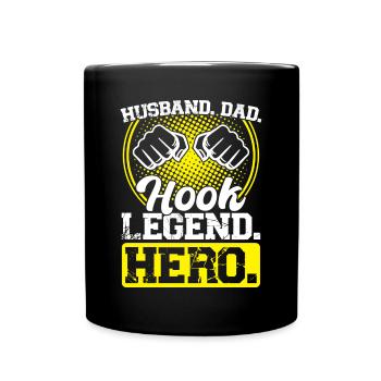 Husband, Dad And Hook Legend - Arm Wrestling - Tasse einfarbig - Schwarz - Vorne