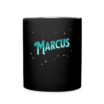 Marcus Namen personalisiert - Tasse einfarbig - Schwarz - Vorne