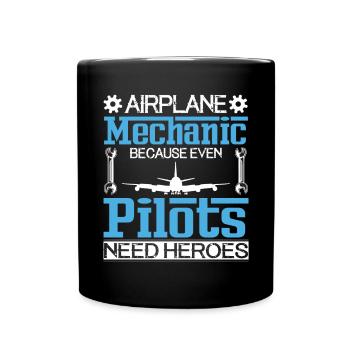 Flugzeugpilot Des Flugzeugmechanikers - Tasse einfarbig - Schwarz - Vorne