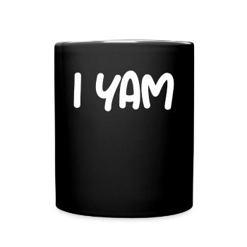 I yam Thanksgiving passende Paare S��kartoffel - Tasse einfarbig - Schwarz - Vorne