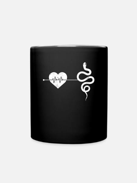 Schlange Herzschlag - Tasse einfarbig - Schwarz