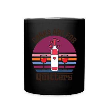Les bouchons sont pour boire du vin nuit pour - Mug uni - noir - Devant