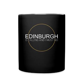 Edinburgh Spruch - Tasse einfarbig - Schwarz - Vorne