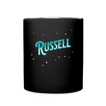 Russell Namen personalisiert - Tasse einfarbig - Schwarz - Vorne