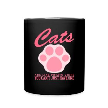 Cat Cat Owner Cat Lovers Gift - Full Colour Mug - black - Front