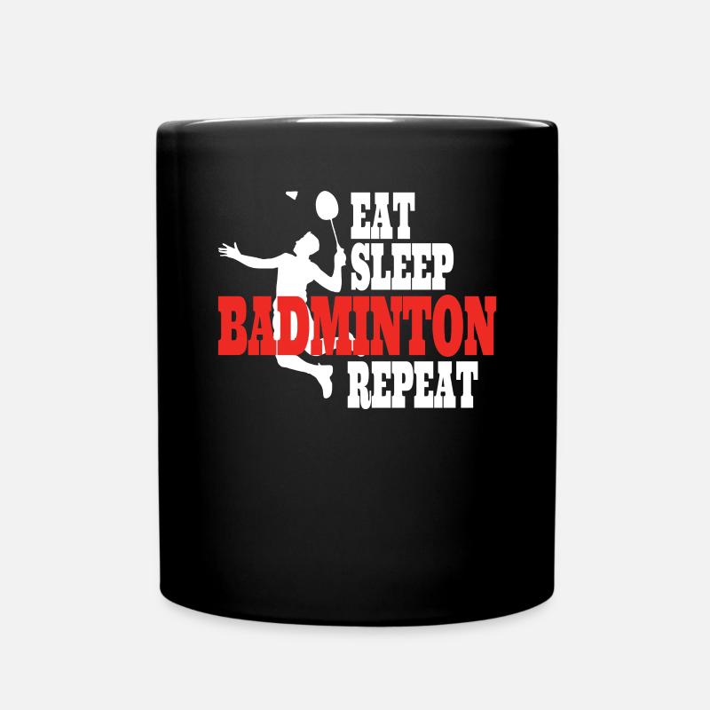 Badminton Player Gift Idea Design - Full Colour Mug - black