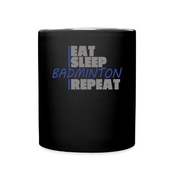 Badminton Spieler Geschenkidee Design - Tasse einfarbig - Schwarz - Vorne