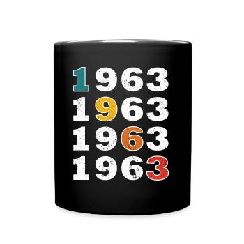 60th birthday Born 1963 Retro Vintage Style - Full Colour Mug - black - Front