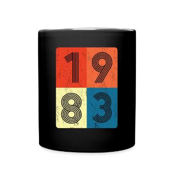 40th birthday born 1983 Retro Style Collage - Full Colour Mug - black - Front