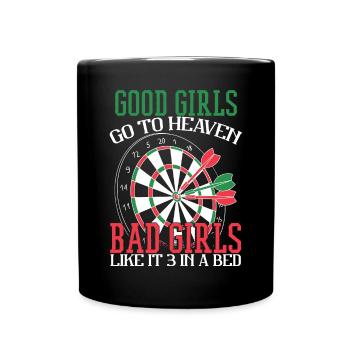 Drôle de fille joueur de fléchettes Darts Humour - Mug uni - noir - Devant