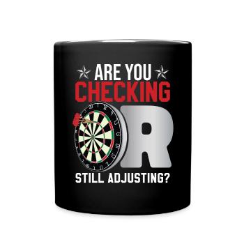 Dartspieler sagt lustig - Tasse einfarbig - Schwarz - Vorne