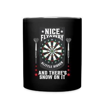 Dartspieler Bullseye Lustige Darts - Tasse einfarbig - Schwarz - Vorne