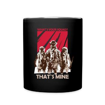 Feuerwehr Feuerwehrmann - Tasse einfarbig - Schwarz - Vorne