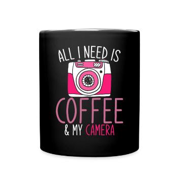 All I Need Is Coffee And My Camera Photograph - Full Colour Mug - black - Front