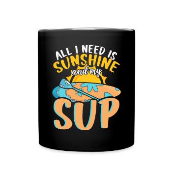 Tout ce dont j’ai besoin, c’est de soleil et de mon SUP Stand-up Paddle - Mug uni - noir - Devant
