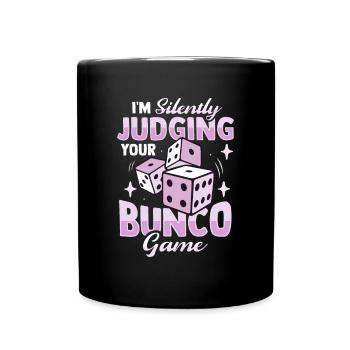 Siletly judging your bunco game Design for a Bun - Full Colour Mug - black - Front