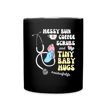 Midwife Midwives Baby Obstetrician Gift - Full Colour Mug - black - Front