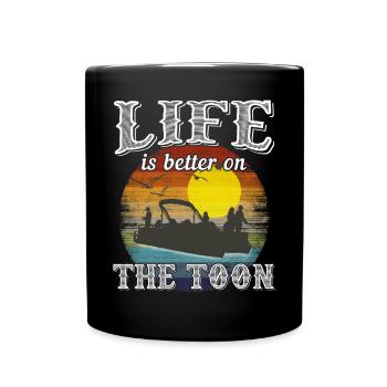 Das Leben ist besser auf dem Toon - Tasse einfarbig - Schwarz - Vorne