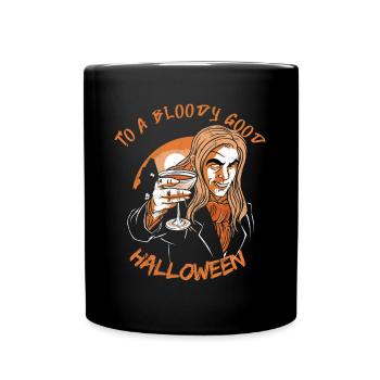 Halloween Vampire jeu de mots Dire Halloween - Mug uni - noir - Devant