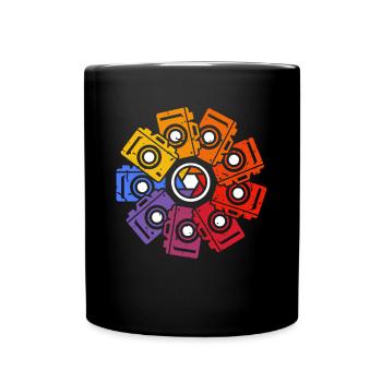 Vintage Retro Fotograf Kamera - Tasse einfarbig - Schwarz - Vorne