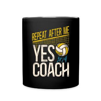 Water Polo Coach Vintage Repeat - Full Colour Mug - black - Front