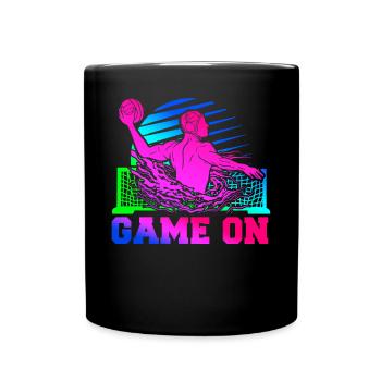 Water Polo Retro 80s 90s Game On - Full Colour Mug - black - Front