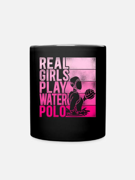 Water Polo Girl Vintage Real Girls - Full Colour Mug - black