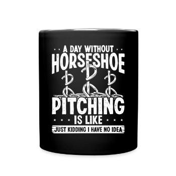 Journée de jeu de lancer en fer à cheval sans Tosser - Mug uni - noir - Devant