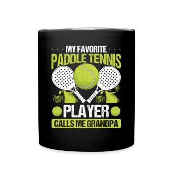 Joueur de paddle-tennis Mon préféré m’appelle grand-père - Mug uni - noir - Devant