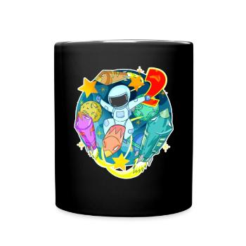 2ème anniversaire 2 ans jeune astronaute de l’espace - Mug uni - noir - Devant