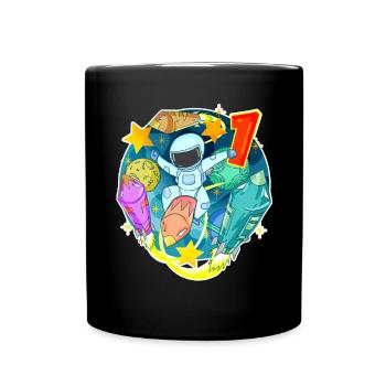1er anniversaire 1 an Univers jeune astronaute - Mug uni - noir - Devant