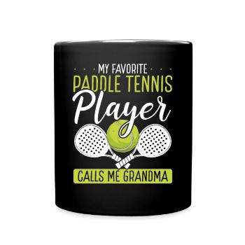 Joueur de paddle-tennis Mon préféré m’appelle grand-mère - Mug uni - noir - Devant