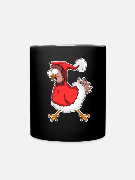 Weihnachten Huhn - Tasse einfarbig - Schwarz
